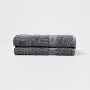 Homescapes Grey Bath Towel Set of 2 Turkish Cotton