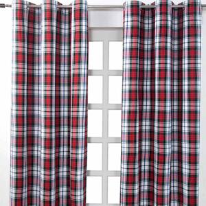 Macduff Tartan Check Ready Made Eyelet Curtain Pair, 117 x 137 cm Drop