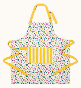 Homescapes Cotton Polka Dot Multi Colour Unisex Apron With Pocket