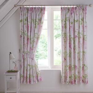 Dreams & Drapes Wisteria Ready Made Pencil Pleat Curtains Pink