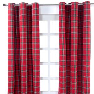 Edward Tartan Check Ready Made Eyelet Curtain Pair, 137 x 228 cm Drop