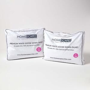 Homescapes Premium White Goose Down 13.5 Tog All Seasons Duvet, Double