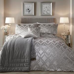Belfort Duvet Cover and Pillowcase Set Silver Silver