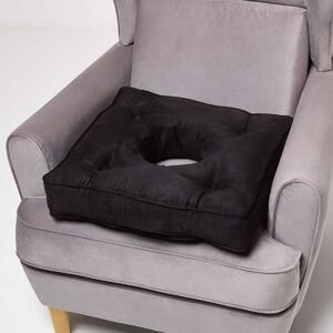 Homescapes Black Faux Suede Coccyx Cushion