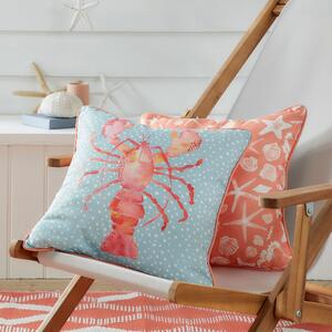 Lobster 43cm x 43cm Outdoor Filled Cushion Orange