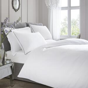 Appletree Piped Cotton Duvet Cover and Pillowcase Set White White