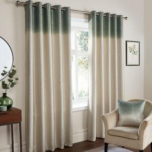 Ombre Strata Ready Made Eyelet Curtains Green