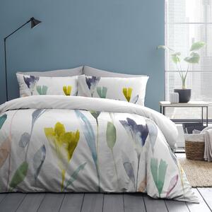 Pollensa Multicoloured Floral Duvet Cover and Pillowcase Set white