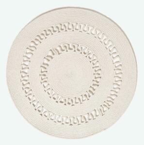 HOMESCAPES Natural Crochet Braided Rug 70cm Round