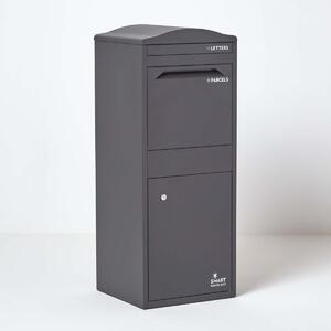 Homescapes Large Curved Top Front Access Dark Grey Smart Parcel Box