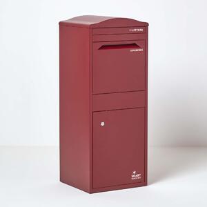 Homescapes Large Curved Top Front Access Dark Red Smart Parcel Box