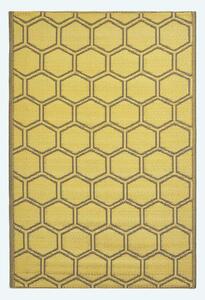 Homescapes Yellow Outdoor Rug 182 x 122 cm Geometric Garden Rug