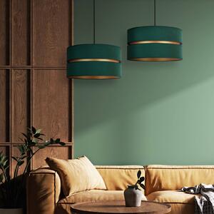 Duolla Duo pendant light, green/gold, 2-bulb