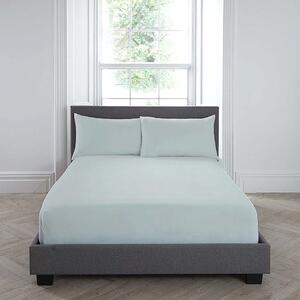 Serene Plain Dyed Bed Linen Fitted Sheet Duckegg