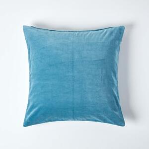 Luxury Light Blue Cotton Velvet Cushion Cover Large Square 60 x 60cm