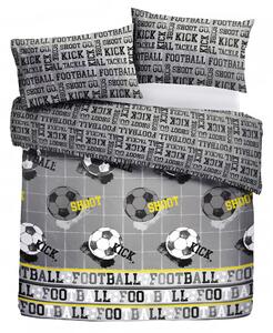 Football Duvet Cover and Pillowcase Set Grey Grey