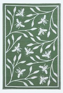 Homescapes Floral Green Outdoor Rug 182 x 122 cm Bumble Bee Garden Rug