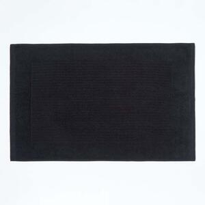 Homescapes Black Imperial Subtle Stripe Turkish Cotton Bath Mat, 50 x 80 cm, Machine Washable, Super Absorbent, Luxuriously Soft, Non-Slip Reverse