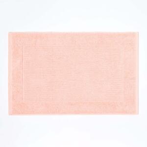 Homescapes Peach Orange Imperial Subtle Stripe Turkish Cotton Bath Mat, 50 x 80 cm, Machine Washable, Soft and Super Absorbent, Non-Slip Reverse