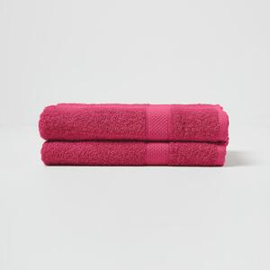 Homescapes Raspberry Bath Towel Set of 2 Turkish Cotton