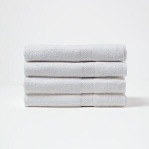 Homescapes White Bath Towel Set of 4 Turkish Cotton