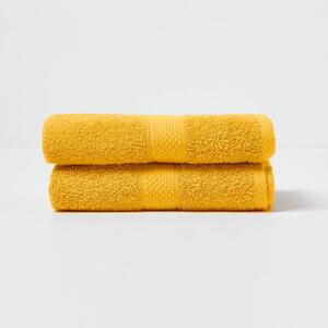 Turkish Cotton Hand Towel Set of 2, Ochre