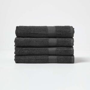 Homescapes Black Bath Towel Set of 4 Turkish Cotton