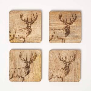 Homescapes Wooden Coasters Octopus, Table Decoration Coasters