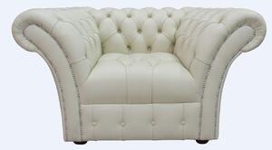 Chesterfield Armchair Buttoned Seat Shelly Almond Cream Leather In Balmoral Style