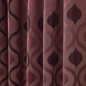 Purple Jacquard Curtain Modern Wave Pattern Fully Lined - 46" X 90" Drop