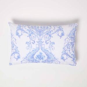 Homescapes Blue French Toile Patterned Rectangular Cushion, 50 x 30 cm