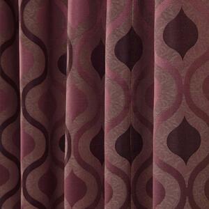 Purple Jacquard Curtain Modern Wave Pattern Fully Lined - 66" X 54" Drop