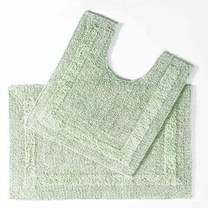 Homescapes Luxury Reversible Bath Mat Set - Sage Green