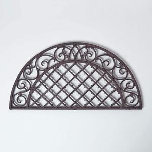 Semicircular Cast Iron Doormat Outdoor Brown Parisian Design