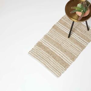 Homescapes Handwoven Natural Jute Rug with Stripes, 45 x 70 cm