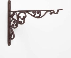 Homescapes Brown Cast Iron Extra Large Hanging Basket Hook