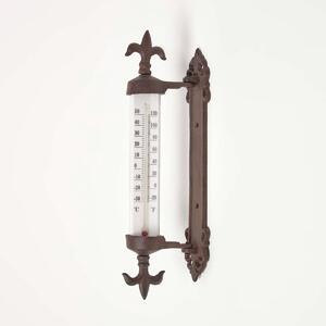 Homescapes Traditional Style Cast Iron Outdoor Garden Thermometer