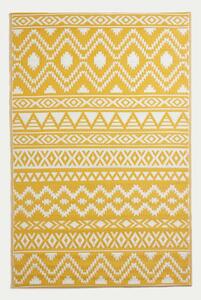 Homescapes Waterproof Yellow & White Outdoor Rug Aztec 120 x 180 cm