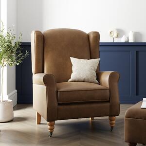 Oswald Faux Leather Armchair Tan Faux Leather Tan