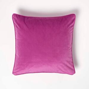 Homescapes Hot Pink Velvet Cushion 46 x 46 cm Insert Included