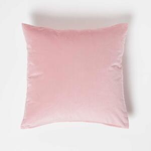 Homescapes Pink Velvet Cushion 45 x 45 cm with Cushion Insert