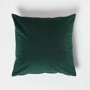 Homescapes Green Velvet Cushion 45 x 45 cm with Cushion Insert