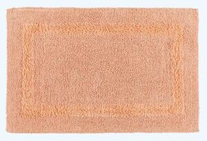 Homescapes Luxury Reversible Peach Orange 100% Cotton Bath Mat, 50 x 80 cm, Machine Washable, Super Absorbent, Soft and Hand-Tufted, Eco Friendly