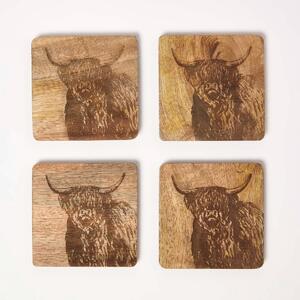 Homescapes Wooden coasters Deer, Table decoration coasters