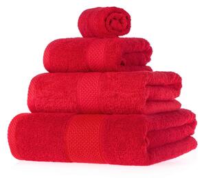 Homescapes Red Bath Towel Set 100 % Turkish Cotton