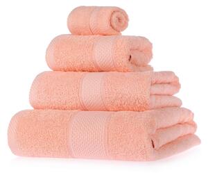 Homescapes Peach Bath Towel Set 100 % Turkish Cotton