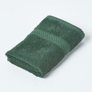 Homescapes Dark Green Face Towel 100 % Turkish Cotton