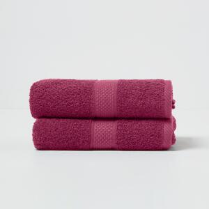 Homescapes Burgundy Hand Towel Set of 2 Turkish Cotton