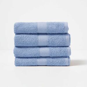 Homescapes Light Blue Hand Towel Set of 4 Turkish Cotton