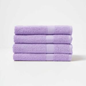 Homescapes Lilac Bath Towel Set of 4 Turkish Cotton